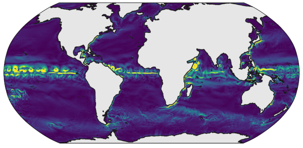 Surface velocity at 0.25x0.25 degree resolution